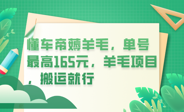 【虎哥副业项目6216期】懂车帝薅羊毛，单号最高165元，羊毛项目，搬运就行缩略图