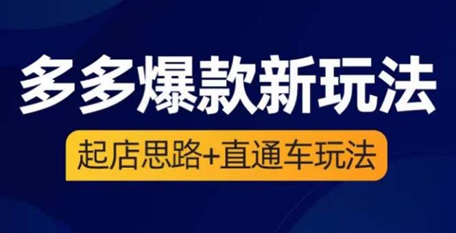 【虎哥副业项目6039期】2023拼多多爆款·新玩法：起店思路+直通车玩法（3节精华课）缩略图