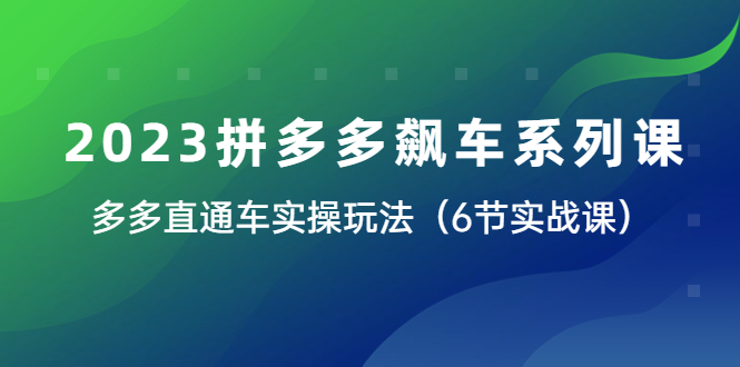 【虎哥副业项目6041期】2023拼多多飙车系列课，多多直通车实操玩法（6节实战课）缩略图