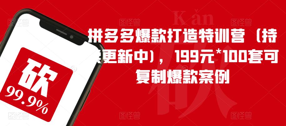 【虎哥副业项目6391期】拼多多爆款打造特训营（持续更新中)，199元*100套可复制爆款案例缩略图