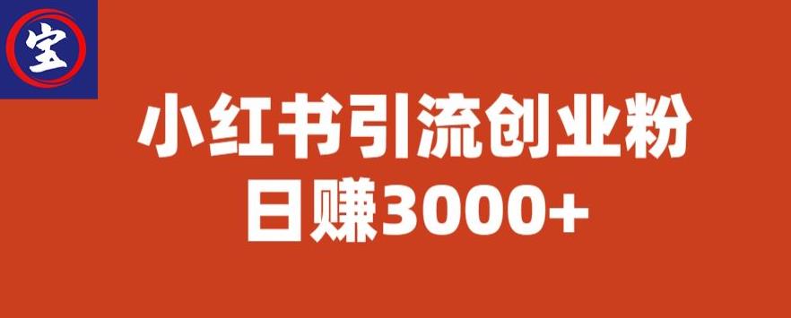 【虎哥副业项目6676期】宝哥小红书引流创业粉，日赚3000+【揭秘】缩略图