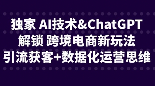 【虎哥副业项目6780期】独家 AI技术&ChatGPT解锁 跨境电商新玩法，引流获客+数据化运营思维缩略图