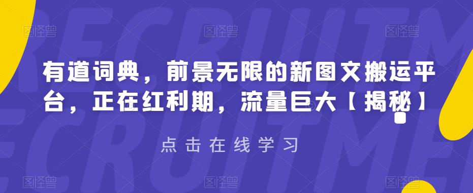 【虎哥副业项目6843期】有道词典，前景无限的新图文搬运平台，正在红利期，流量巨大【揭秘】缩略图