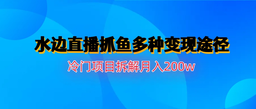 【虎哥副业项目6950期】水边直播抓鱼多种变现途径冷门项目月入200w拆解缩略图