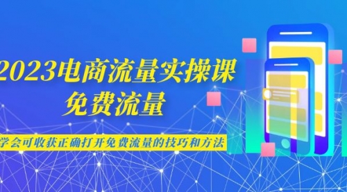 【虎哥副业项目7083期】2023电商流量实操课-免费流量，学会可收获正确打开免费流量的技巧和方法缩略图