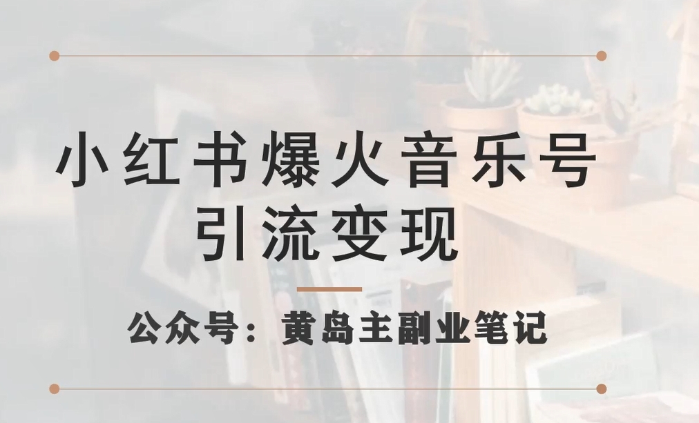 【虎哥副业项目7505期】小红书爆火音乐号引流变现项目，视频版一条龙实操玩法分享给你缩略图