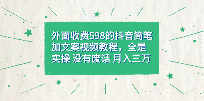 【虎哥副业项目7528期】外面收费598抖音简笔加文案教程，全是实操 没有废话 月入三万（教程+资料）缩略图