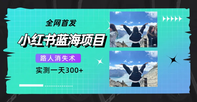 【虎哥副业项目7750期】全网首发，小红书蓝海项目，路人消失术，实测一天300+（教程+工具）缩略图