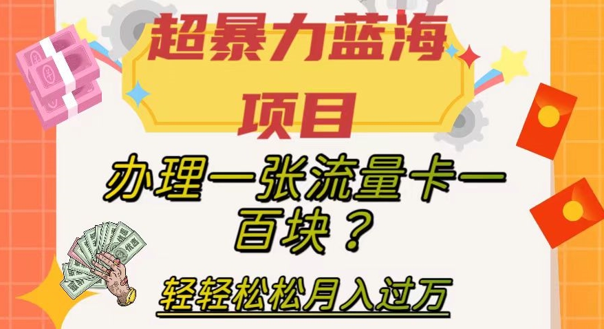 【虎哥副业项目8024期】超暴力蓝海项目，办理一张流量卡一百块？轻轻松松月入过万，保姆级教程【揭秘】缩略图