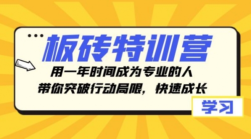 【虎哥副业项目8289期】板砖特训营，用一年时间成为专业的人，带你突破行动局限，快速成长缩略图