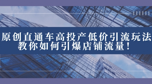 【虎哥副业项目8402期】2023直通车高投产低价引流玩法，教你如何引爆店铺流量！缩略图