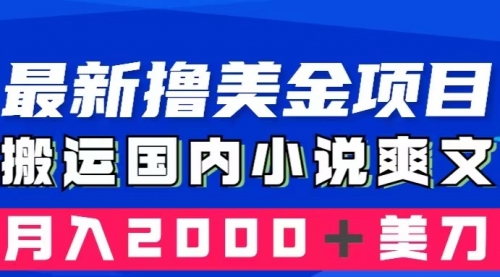 【虎哥副业项目8408期】国内小说爽文搬运到国外，复制粘贴一月2000+美金缩略图