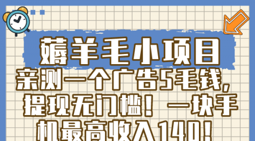 【虎哥副业8672期】薅羊毛小项目，亲测一个广告5毛钱，提现无门槛！一块手机最高收入140！缩略图