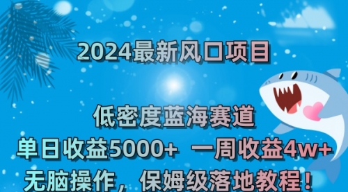 【虎哥副业8681期】2024最新风口项目 低密度蓝海赛道，日收益5000+周收益4w+ 无脑操作缩略图