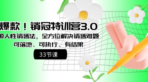 【虎哥副业8705期】销冠特训营3.0之顺人性销售法，全方位解决销售难题、可落地缩略图