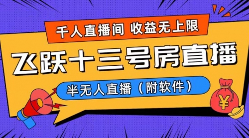 【虎哥副业8791期】爆火飞跃十三号房半无人直播，一场直播上千人，日入过万！缩略图